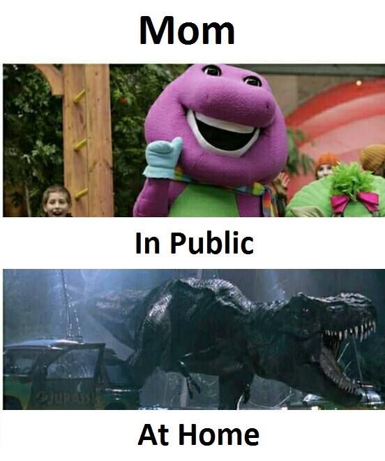 two different pictures with the same dinosaur in public at home and from movies to tv