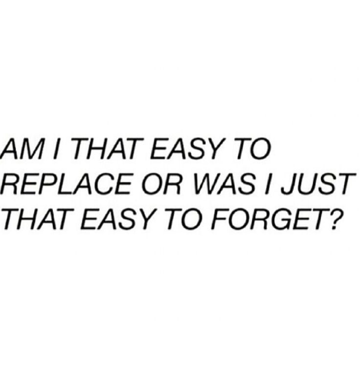 the words am i that easy to replace or was just that easy to forget?