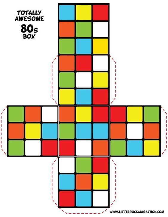 an image of a cross made out of cubes with the words totally awesome 80's box