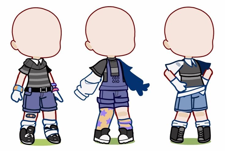 three cartoon boys with different types of clothing