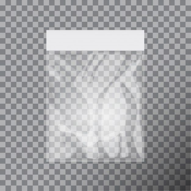 an empty plastic bag is shown on a checkered background with space for your text