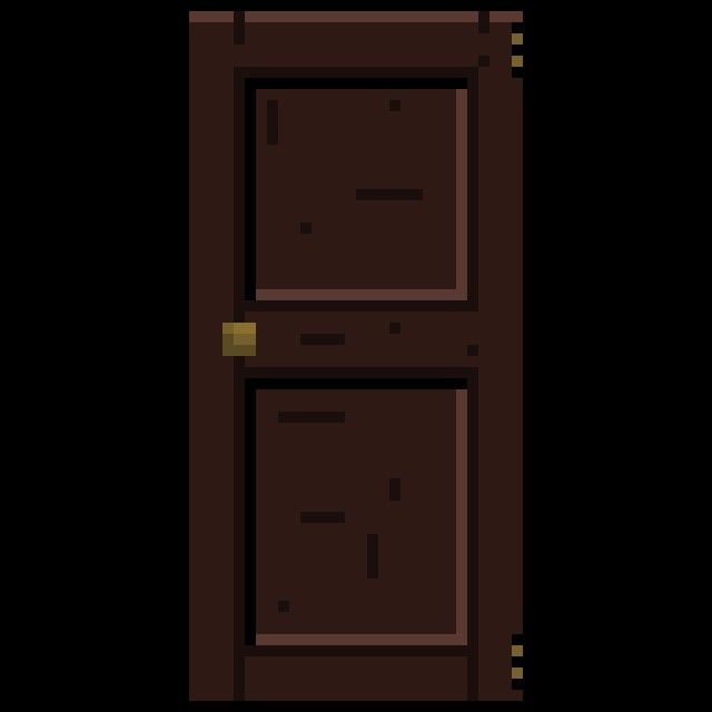 the door is brown and there are no doors