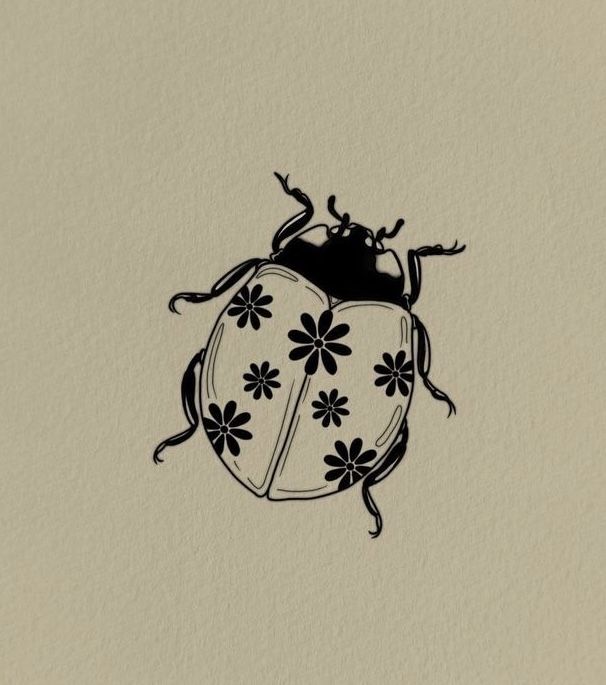 Animal Themed Tattoos, Feminine Bug Tattoo, Two Inch Tattoo, Insect Flower Tattoo, Patchwork Nature Tattoo, Fine Line Filler Tattoo, Simple Insect Tattoo, Folky Tattoos, Stick Bug Tattoo