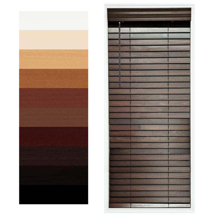 two different shades of wood blinds