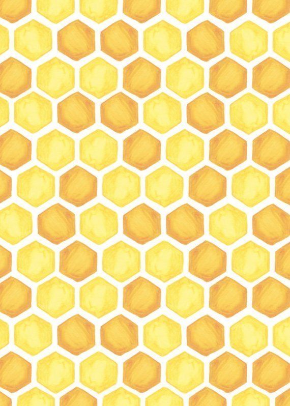 an orange and yellow background with hexagonals in the shape of honeycombs