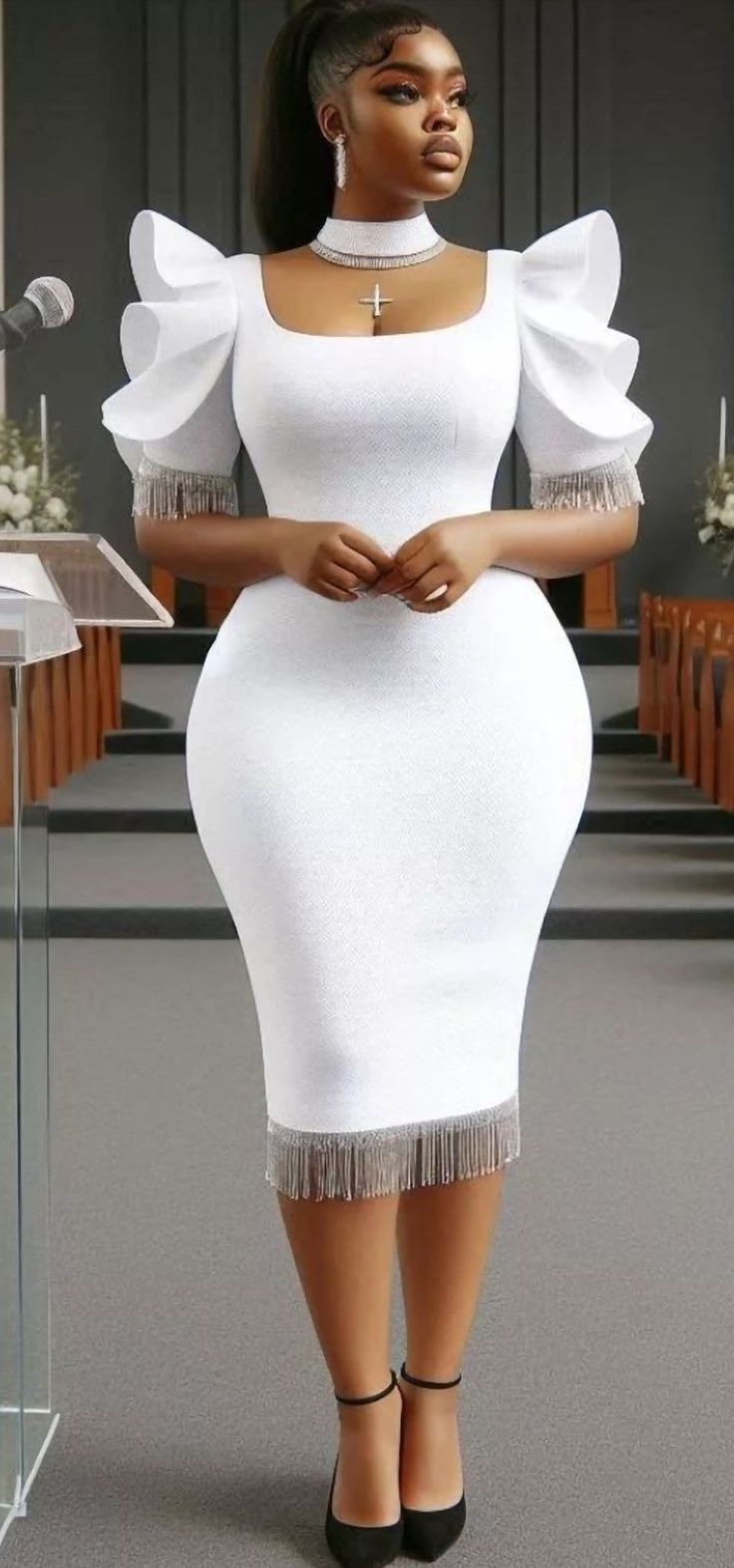 White Dress African Style, Dress Rehersal Outfits, African Styles For Ladies, Classy Dress Outfits Graduation, White Gown Styles For Ladies, White Lace Dress For Wedding Guest, Ladies Gown Designs, White Dresses For Church, African Design Dresses Classy Wedding