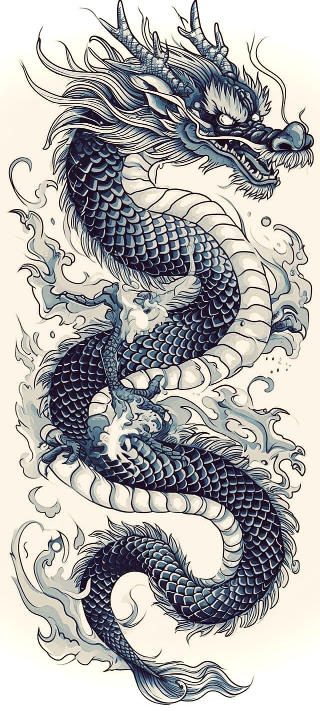 Ryu Dragon Tattoo, Japanese Dragon Tattoo Designs For Men, Chinese Dragon Tattoos Men, Japanese Dragon Leg Tattoo, Dragon Fish Tattoo, Korean Dragon Tattoo, Japanese Dragon Tattoos For Men, Japanese Dragon Head Tattoo, Forearm Dragon Tattoo