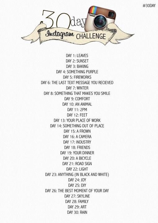 an instagram page with the words 30 days challenge on it