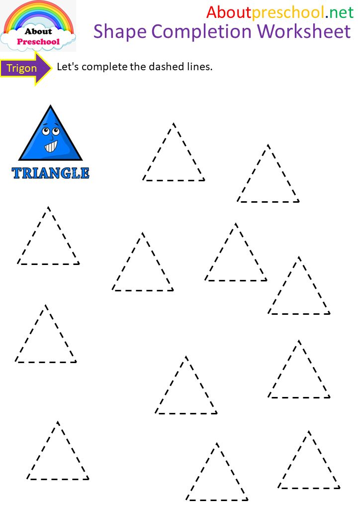 the shape worksheet for children to learn how to draw triangles and triangles