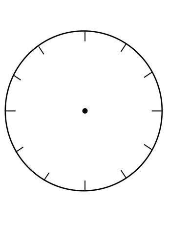 a black and white drawing of a clock face