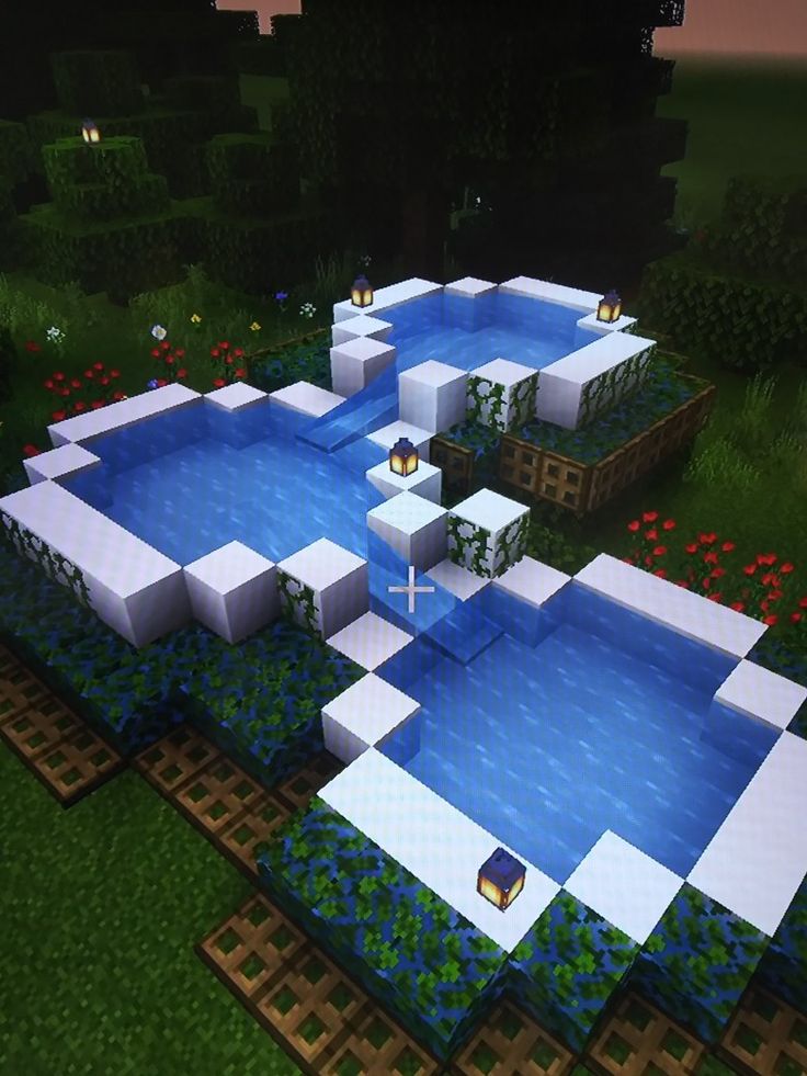 Minecraft Indoor Pool Ideas, Minecraft Modern Pool, Pool Ideas Minecraft, Minecraft Pool Ideas Design, Minecraft Circus Tent, Minecraft Playground Ideas, Minecraft Waterpark, Minecraft Bathtub, Minecraft Pools