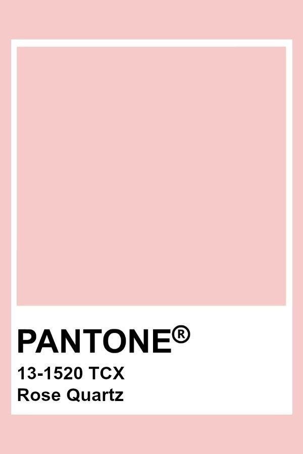 pantone's pink hue is shown with the words, 13 - 120 tcx rose quartz