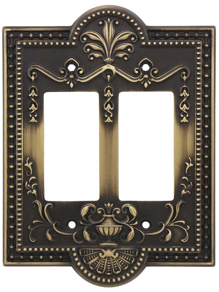 an ornate double switch plate cover