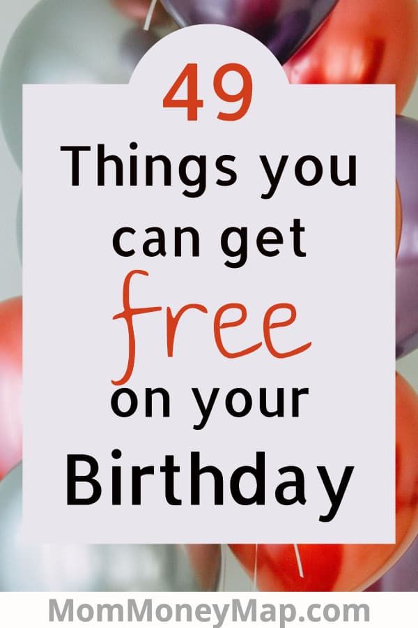 balloons with the words 39 things you can get free on your birthday