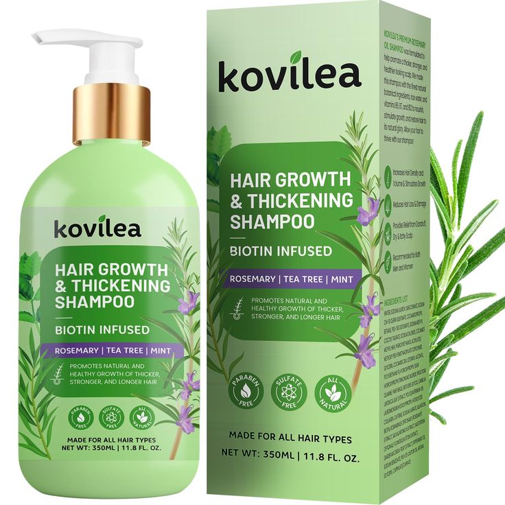 PRICES MAY VARY. Denser Healthier Hair: Transform your hair with the powerful combination of Kovilea’s shampoo infused with Biotin, Rosemary, and Castor Oil. Our shampoo will help stimulate your hair follicles which leads to enhanced hair density and thickens hair effectively, ultimately giving you thicker, healthier-looking locks. No More Irritated Dry & Itchy Scalp: Rosemary oil's natural anti-inflammatory properties soothe irritated scalps, alleviating dryness, dandruff, and itchiness. You ca Tea Tree Mint Shampoo, Rosemary Hair Growth, Rosemary Shampoo, Biotin Hair Growth, Mint Shampoo, Biotin Hair, Dry Itchy Scalp, Biotin Shampoo, Stimulate Hair Follicles