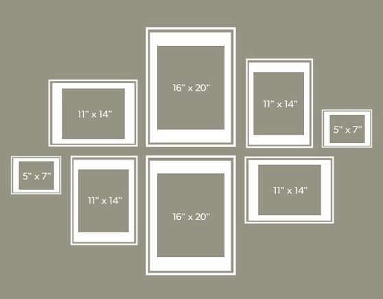 the sizes of frames are shown with measurements for each frame, and there is no image on