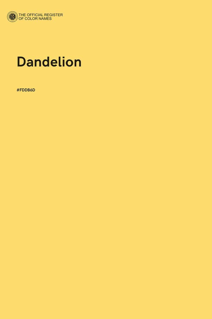 a yellow cover with the words dandelion written in black and white on it