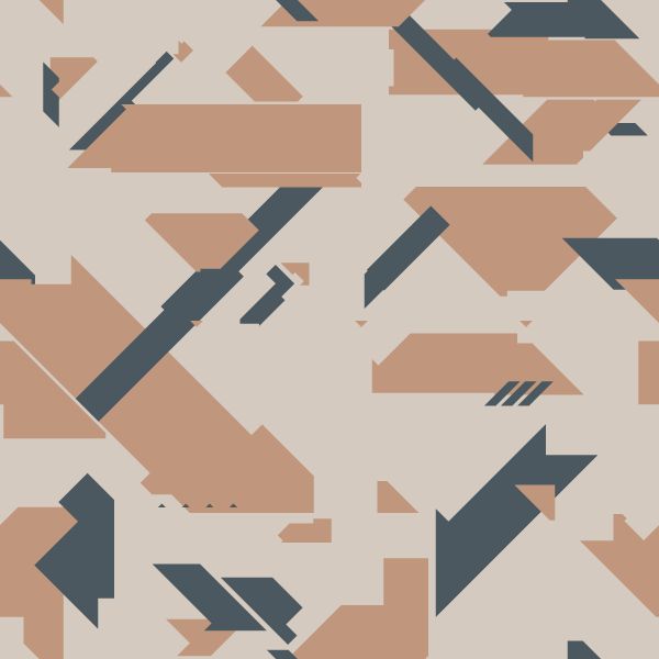 an abstract pattern with arrows in shades of orange and grey on a beige background,