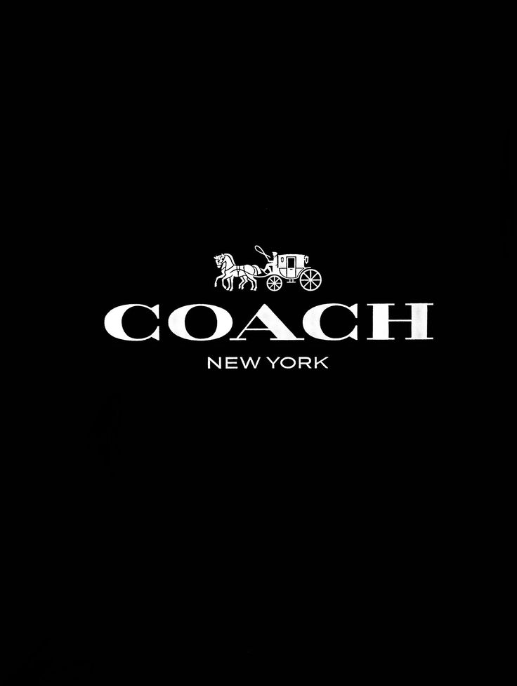 the coach new york logo on a black background