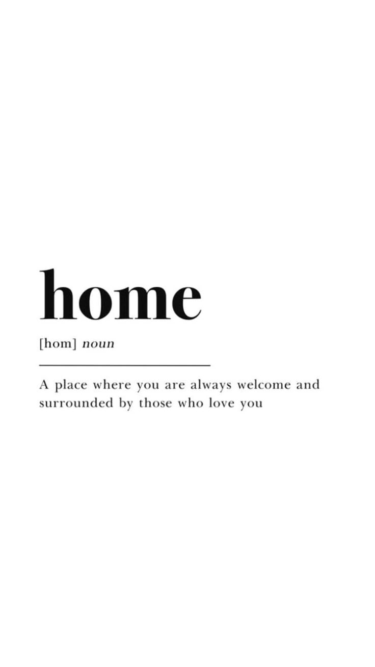 the words home are written in black and white