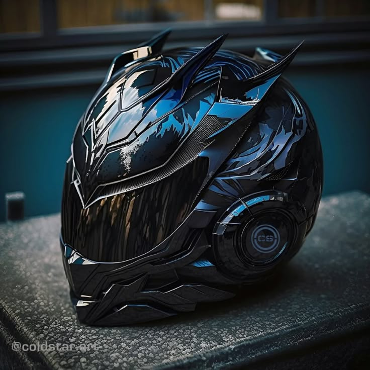 a motorcycle helmet sitting on top of a table