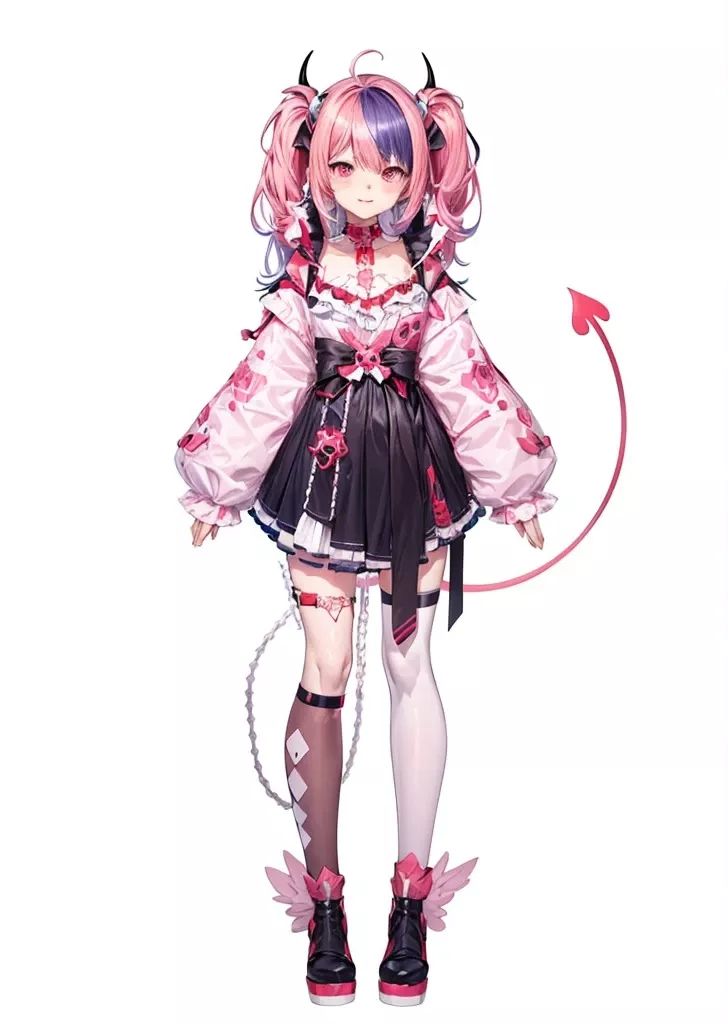 an anime character is dressed in pink and black