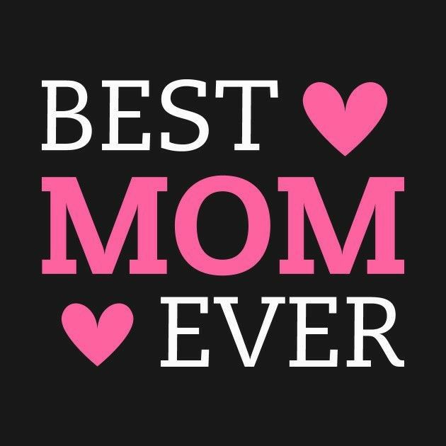 the words best mom ever are shown in pink and white on a black background with hearts