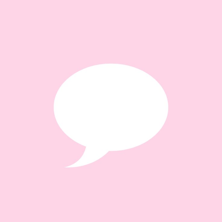 a white speech bubble on a pink background