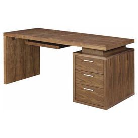 a wooden desk with two drawers and a file cabinet on the bottom drawer, in front of a white background