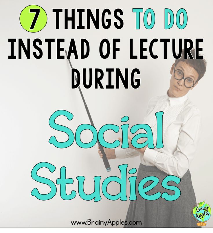 a woman holding a stick with the words 7 things to do instead of lecture during social studies