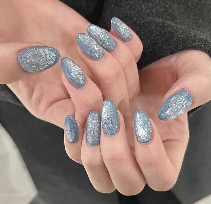 Asian Nails, Hello Nails, Nails Yellow, Casual Nails, Pretty Gel Nails, Cute Gel Nails, Blue Nail, Cat Eye Nails, Sparkly Nails