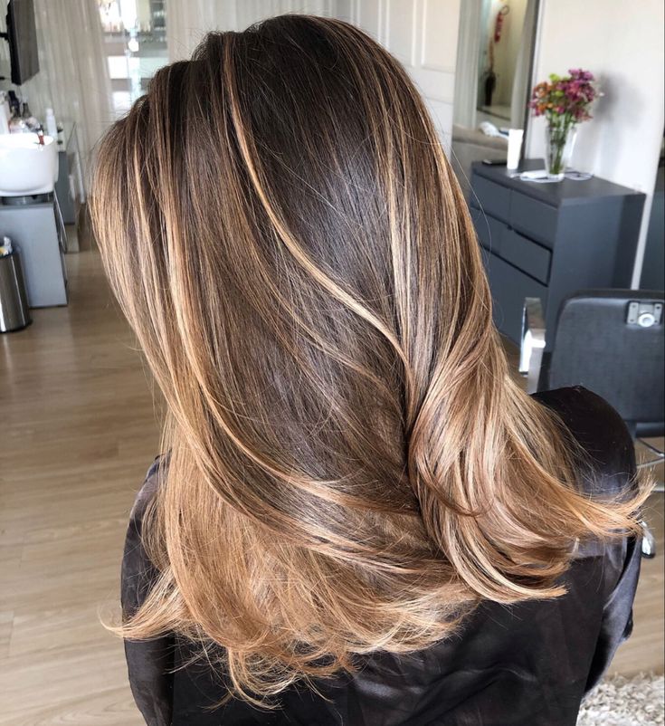 Brown Layered Hair With Blonde Highlights, Dark Hair Heavy Highlights, Honey Dip Hair, Short Honey Balayage Hair, Short Honey Brown Hair With Highlights, Blond Carmel Balayage, Highlight Dark Blonde Hair, All Over Color With Highlights, Golden Blonde On Dark Hair