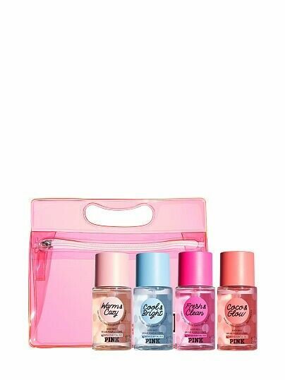 Victoria’s Secret PINK Mini Mist Gift Set 4 Pack Body Mist. Condition is "New". Shipped with UPS Ground. Victoria Secret Perfume Set, Pink Perfume Victoria Secret, Victoria Secret Body Spray, Pink Fragrance, Victoria Secret Body Mist, Mini Fragrance, Perfume Body Spray, Pink Perfume, Mini Gift