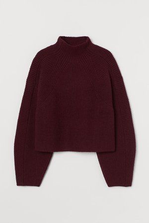 Mock Turtleneck Sweater, Turtle Neck Jumper, Professional Wardrobe, High Neck Sweater, Burgundy Sweater, Mock Turtleneck, Professional Outfits, Wide Sleeves, Red Sweaters