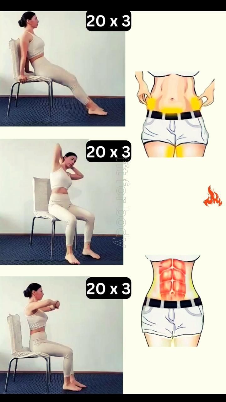 Checkout the video 20lbs In 2 Weeks, Thigh Workout, Lower Belly Workout, Chair Yoga, Workout Without Gym, Thigh Exercises, Trening Abs, Waist Workout, Trening Pilates