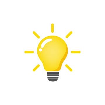 a yellow light bulb on a white background