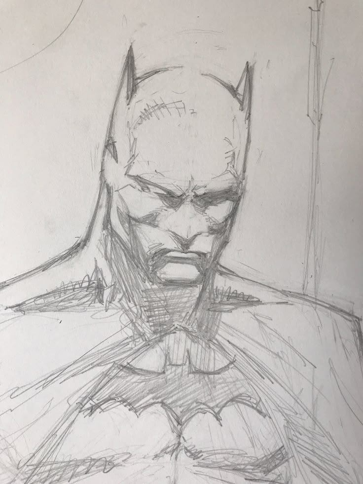 a pencil drawing of the batman