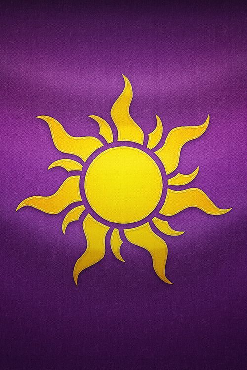 the flag of the state of arizona is shown in yellow and purple colors on a black background