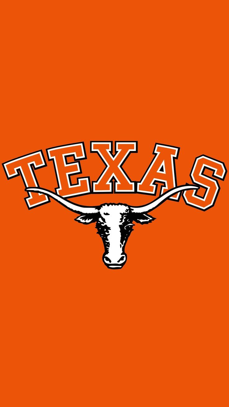 the texas longhorns logo is shown on an orange background with black and white letters