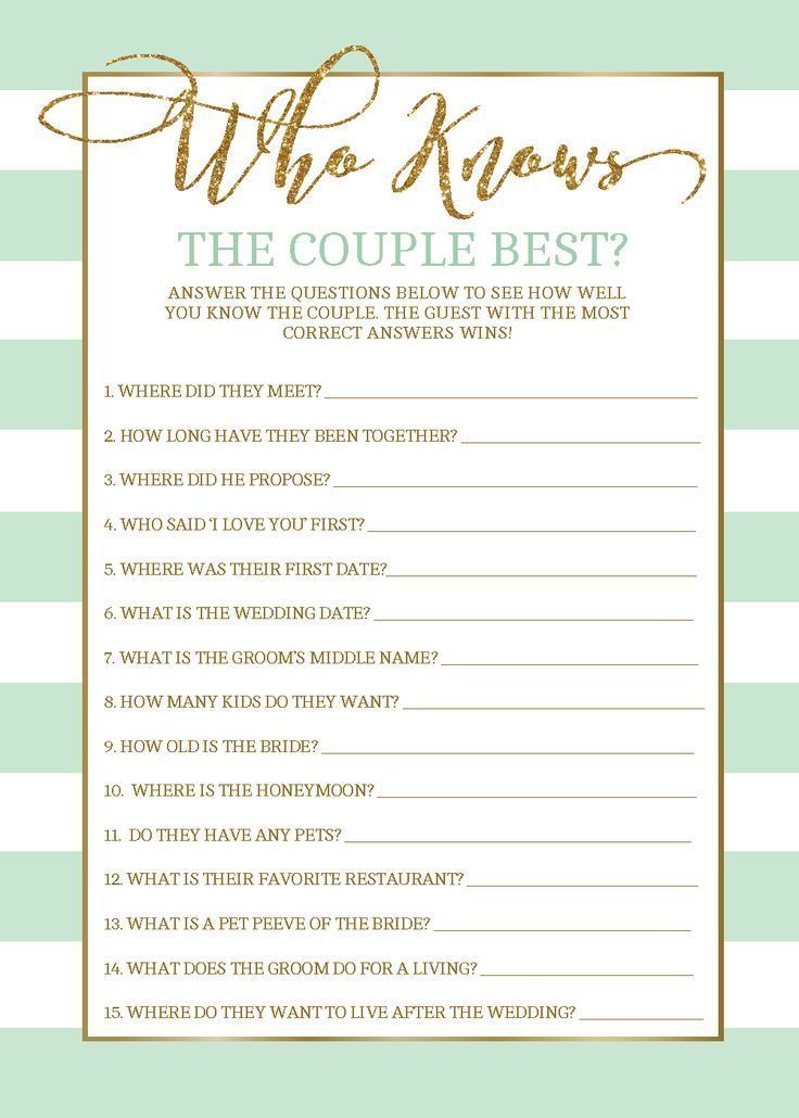 a printable wedding game with the words, who knows? and other things to do