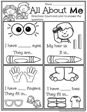 an all about me worksheet with pictures and words to help students understand what they are