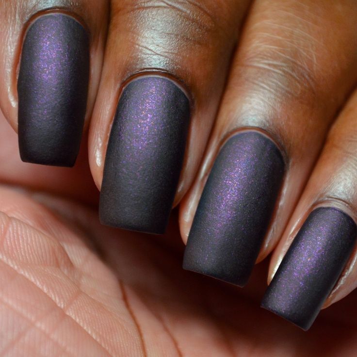 Purple Matte Nails, Flake Nail, Nevermore Raven, Acrylic Nail Shapes, Matte Nail Polish, Matte Nail, Matte Nails Design, Nail Polish Trends, Shellac Nails