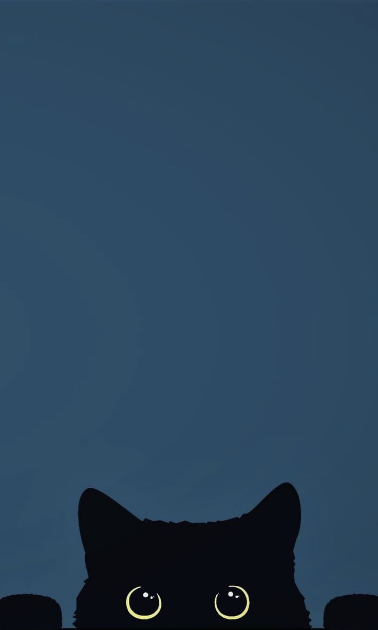 a black cat with glowing eyes looking at the camera in front of a dark blue background