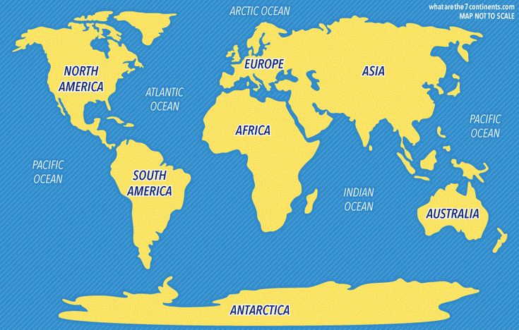 the world map with all countries labeled in yellow and blue, on a blue background