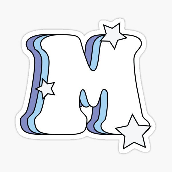 the letter m with stars sticker