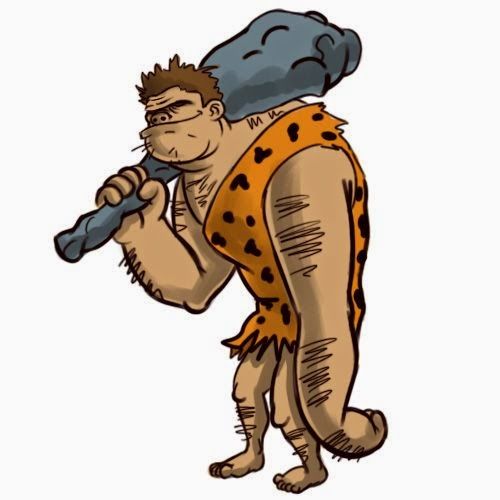 a cartoon character holding a baseball bat and wearing a leopard print vest with his head down