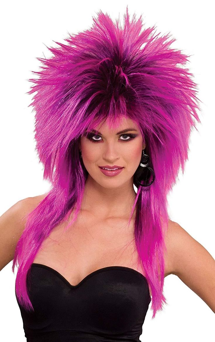 80s Womens Costume, 80s Wig, Rocker Costume, Decades Costumes, Funny Wigs, Punk 80s, Punk Costume, Mullet Wig, The Maxx