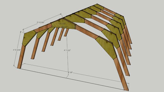 This Is A Group Of 6 Trusses For A 10x10 Gambrel Or Barn Style Shed Actual Dimensions Are 2 0 To Allow For M Barn Style Shed Roof Truss Design Gambrel Roof