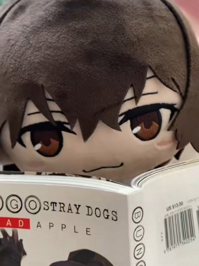 Dazai plushie Dazai Plush Icons, Bungou Stray Dogs Plushies, Dazai Plushie Cursed, Anime Plushie Pfp, Dazai Merch, Dazai Plushie, Dazai Plush, Plushie Pfp, Bsd Plushies