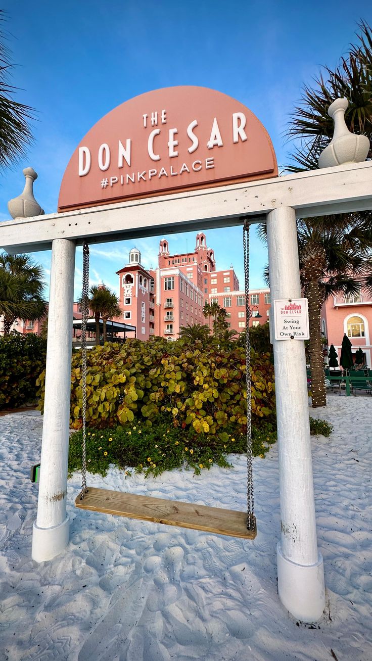 a sign for the don cesar pink palace